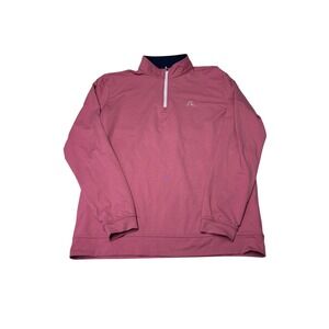 Rhoback Mens Medium Berry Pink Performance Quarter Zip Pullover Golf Sweatshirt